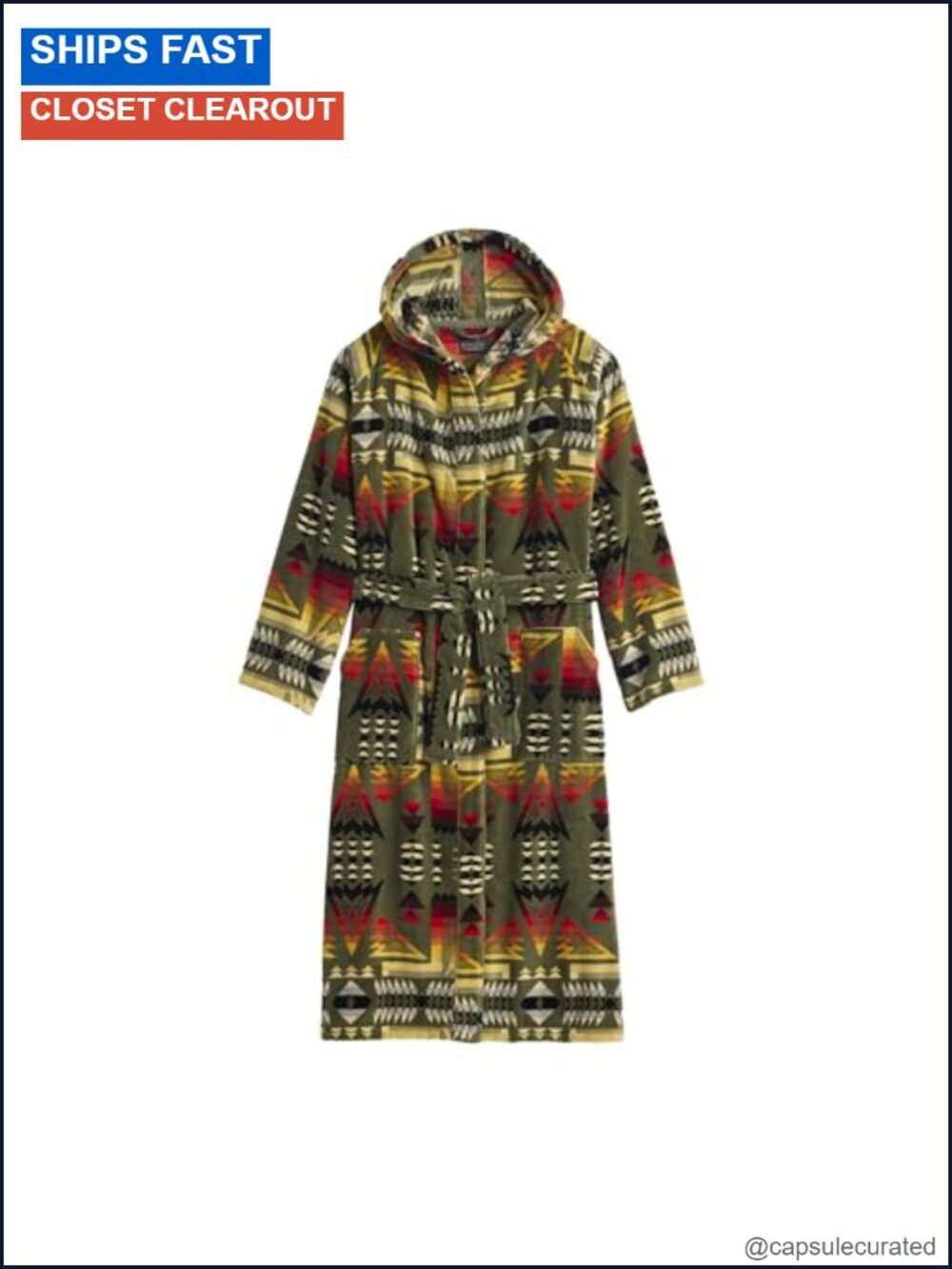 Pendleton Cotton Terry Velour Hooded Bathrobe Robe for Men